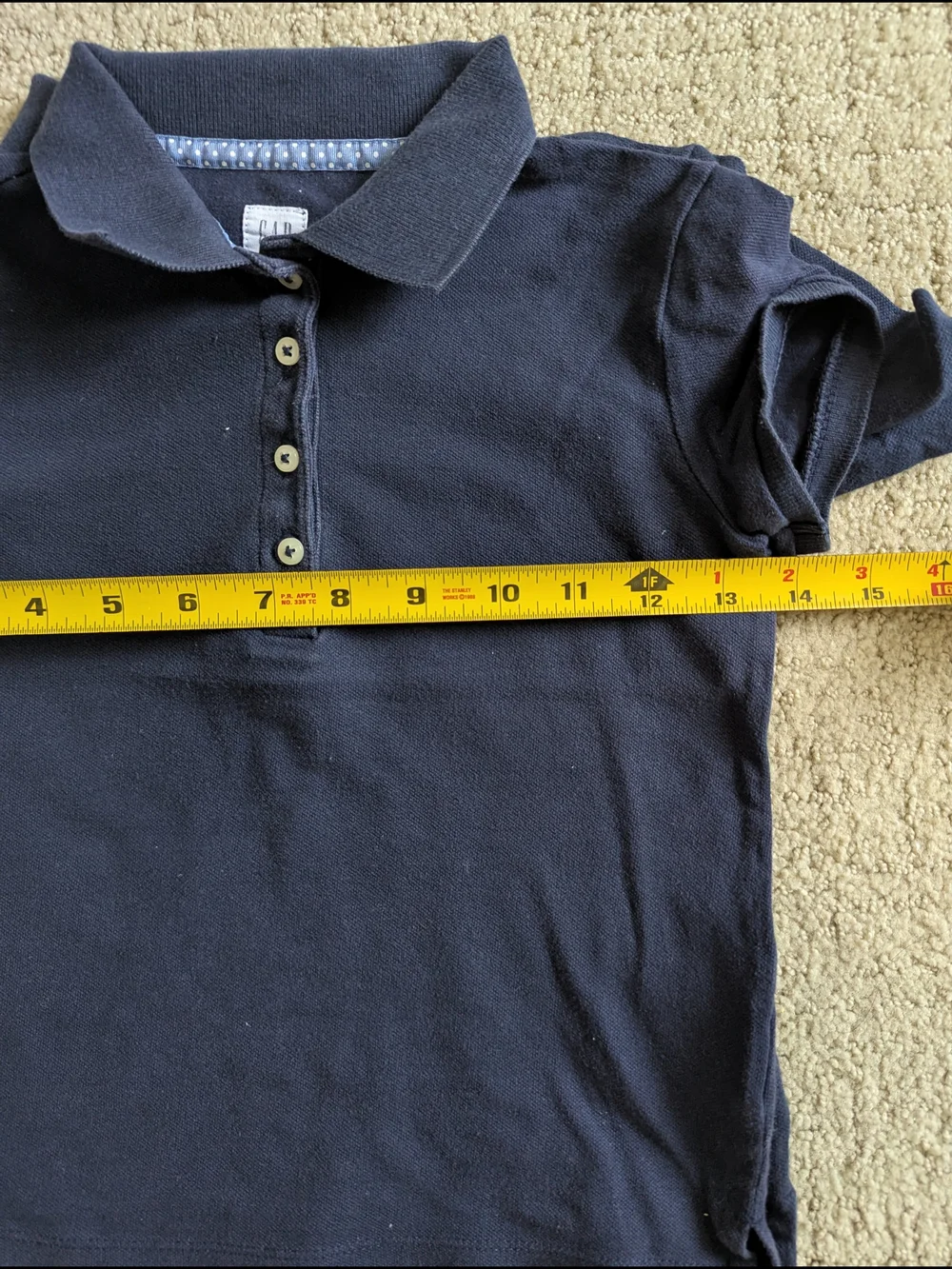 Lot Of 2 GAP Kids Polo Shirt Navy Blue S Cotton Pique School Uniform Long Sleeve